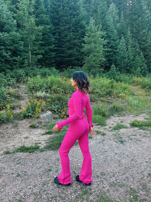 Pink Princess Ribbed Top